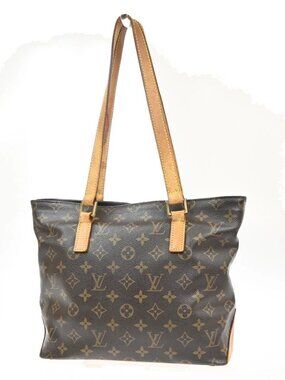 LOUIS VUITTON Cabas Piano Shoulder Bag Monogram Leather Brown